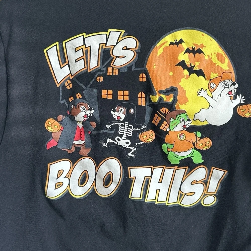 Buc-ee's Halloween T-Shirt Lets Boo This Size Large Black Graphic T-shirt